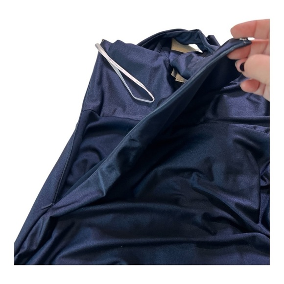 CYNTHIA & SAHAR PORTIA STYLE CS104 One Shoulder Mermaid Gown Midnight Navy - Picture 16 of 16